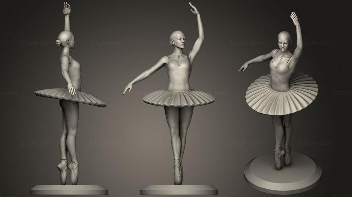Статуэтки девушки (Артист балета 02, STKGL_0241) 3D модель для ЧПУ станка